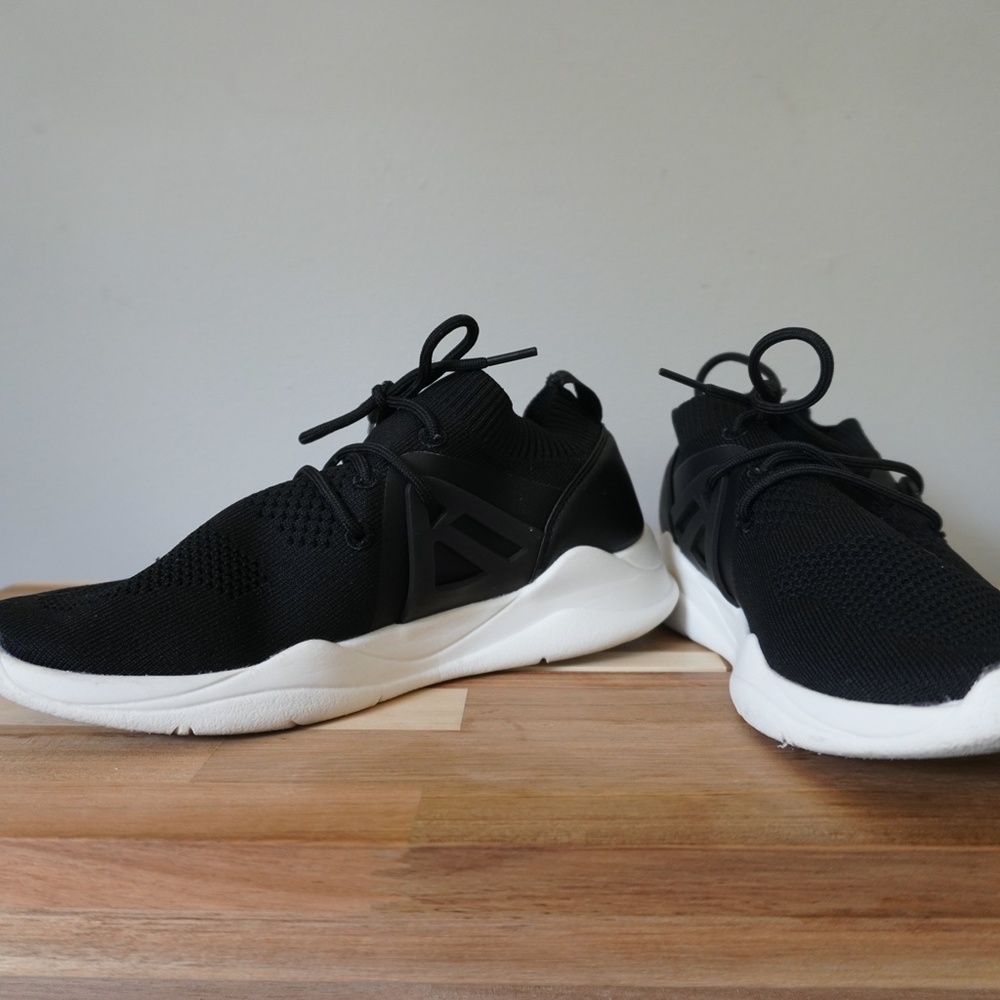 black knitted sneakers